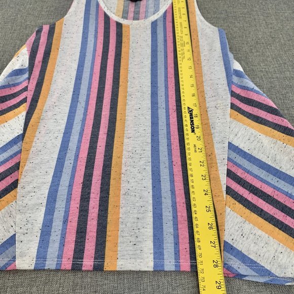 a.n.a. A Approach Striped Top Medium Shark Bite Scoop Neck Sleeveless Soft Flowy - Picture 6 of 13